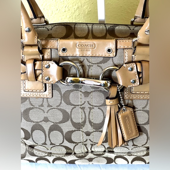 COACH💥VINTAGE~SOLD OUT💥Hamptons Signature Carryall Tote Bag - Picture 3 of 12